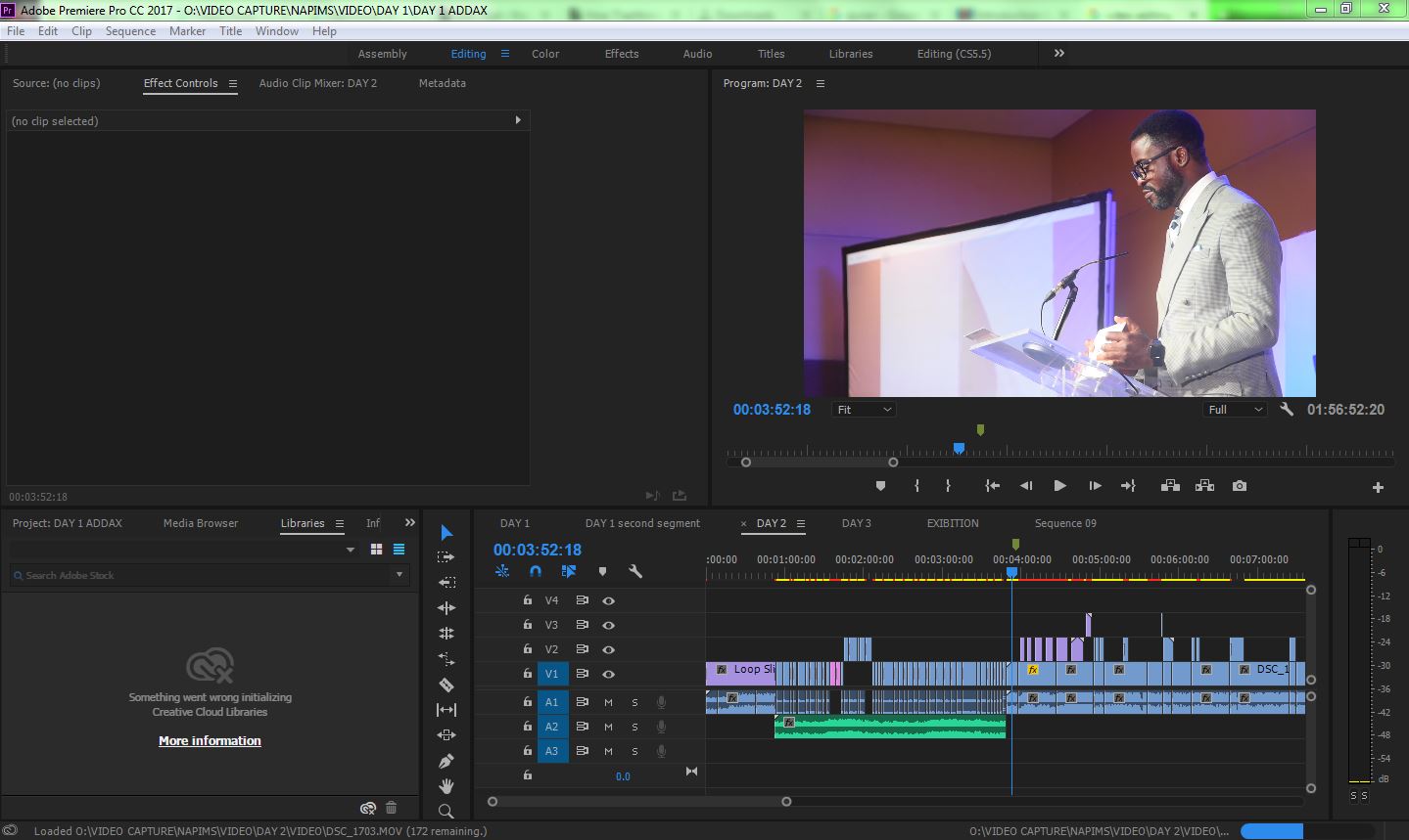 Premiere Pro: Starting A Project “Chapter 1”