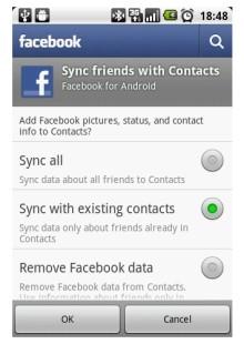 Facebook Photo Contact Sync