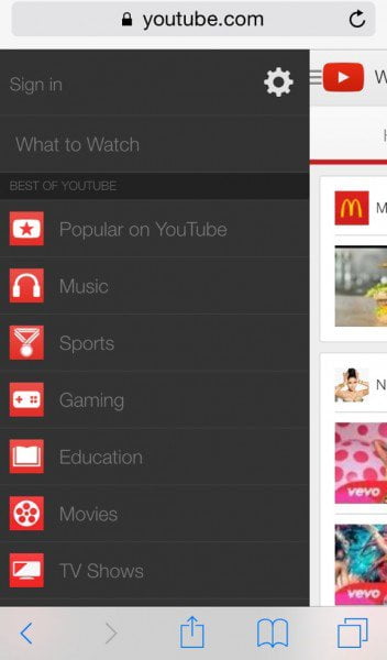 iPhone YouTube signin YouTube parental controls.